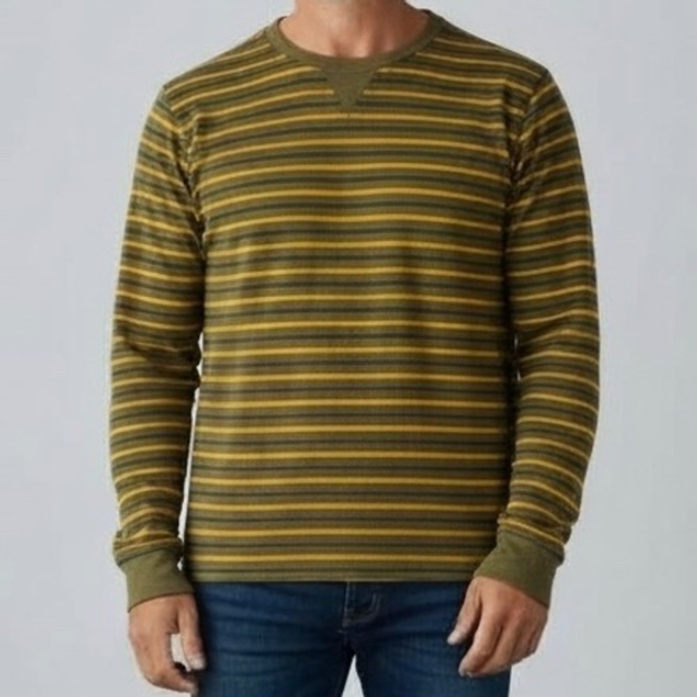 Toad & Co | Striped Organic Cotton Thermal Long Sleeve M Casual Outdoor Layering